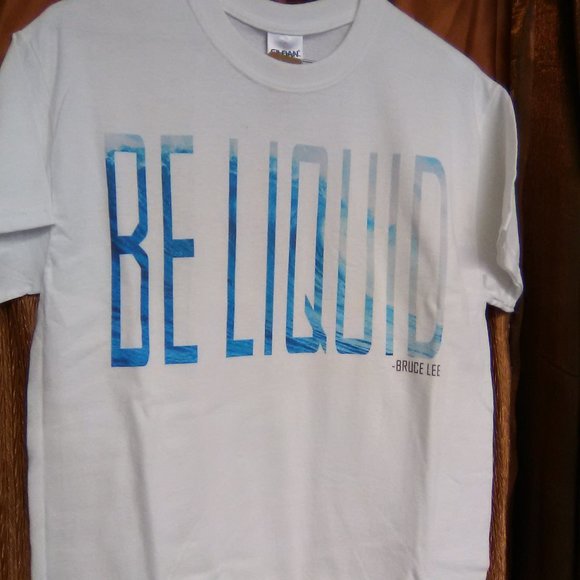 no label Other - Men's Short Sleeve T-shirts With The Saying Be liquid Color White Size XL NWOT